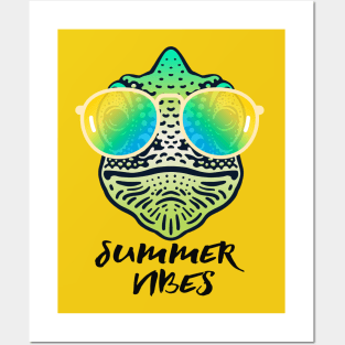 Chameleon Summer Vibes Posters and Art